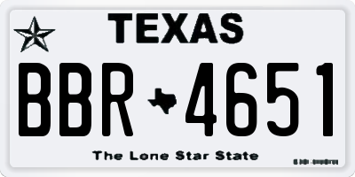 TX license plate BBR4651
