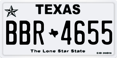 TX license plate BBR4655
