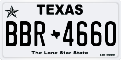 TX license plate BBR4660
