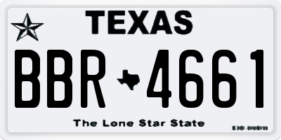 TX license plate BBR4661