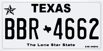 TX license plate BBR4662