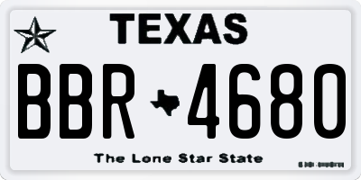 TX license plate BBR4680