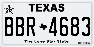 TX license plate BBR4683