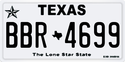 TX license plate BBR4699
