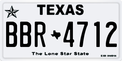 TX license plate BBR4712