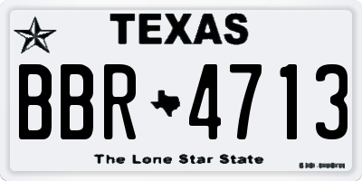 TX license plate BBR4713