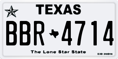 TX license plate BBR4714