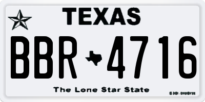 TX license plate BBR4716