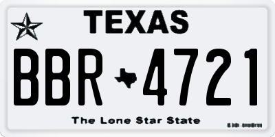 TX license plate BBR4721