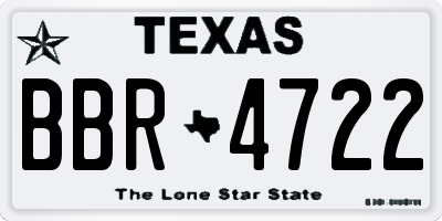 TX license plate BBR4722