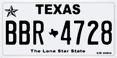 TX license plate BBR4728