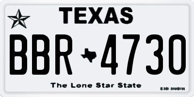 TX license plate BBR4730