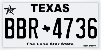 TX license plate BBR4736