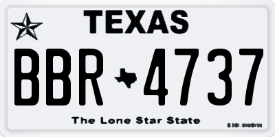 TX license plate BBR4737