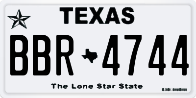 TX license plate BBR4744