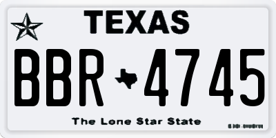 TX license plate BBR4745