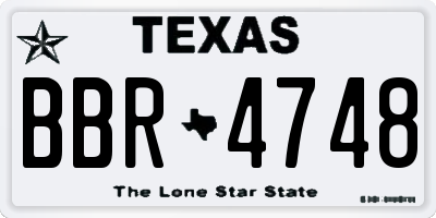 TX license plate BBR4748