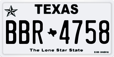 TX license plate BBR4758