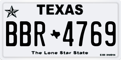 TX license plate BBR4769