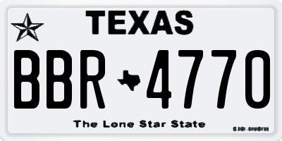 TX license plate BBR4770