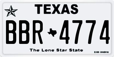 TX license plate BBR4774