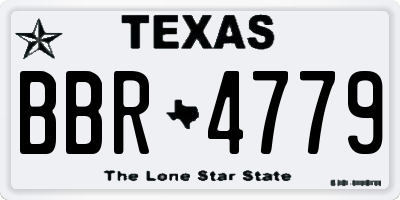 TX license plate BBR4779