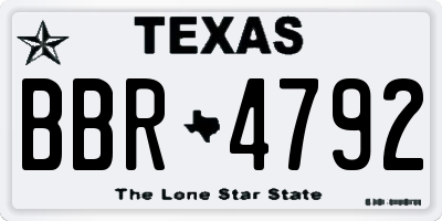 TX license plate BBR4792