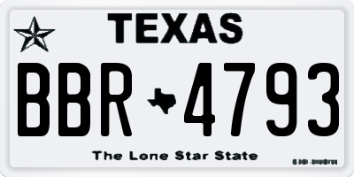 TX license plate BBR4793