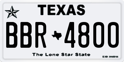 TX license plate BBR4800