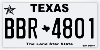 TX license plate BBR4801