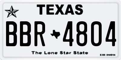 TX license plate BBR4804