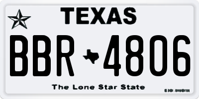 TX license plate BBR4806