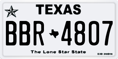 TX license plate BBR4807