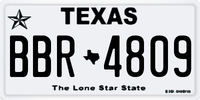 TX license plate BBR4809