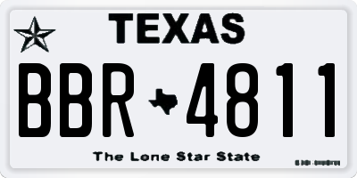 TX license plate BBR4811