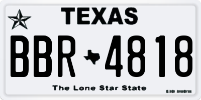TX license plate BBR4818