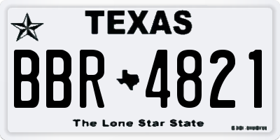 TX license plate BBR4821