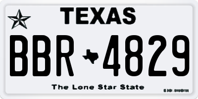 TX license plate BBR4829