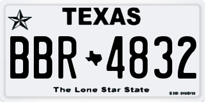 TX license plate BBR4832
