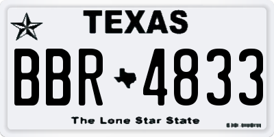 TX license plate BBR4833