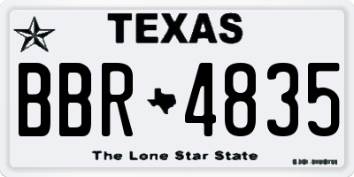 TX license plate BBR4835