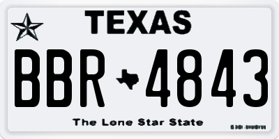 TX license plate BBR4843