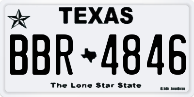 TX license plate BBR4846