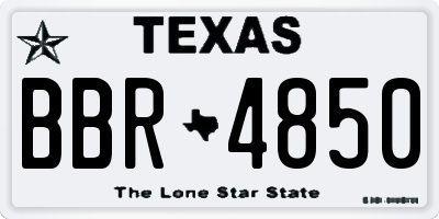 TX license plate BBR4850