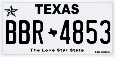 TX license plate BBR4853