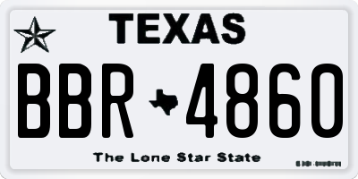 TX license plate BBR4860