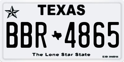 TX license plate BBR4865