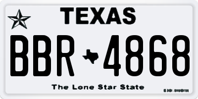 TX license plate BBR4868