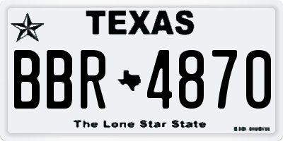 TX license plate BBR4870