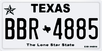 TX license plate BBR4885